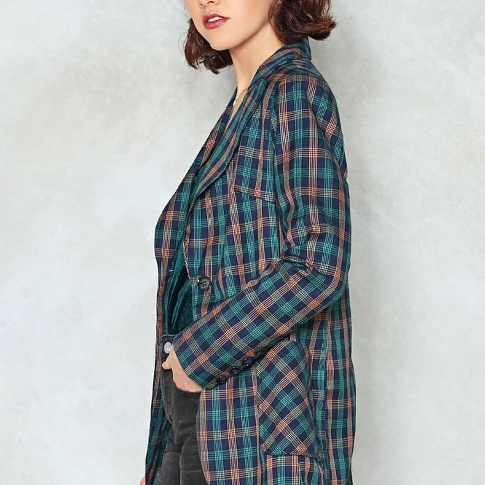 🆕 plaid check chic blazer✨ S - Picture 3 of 4